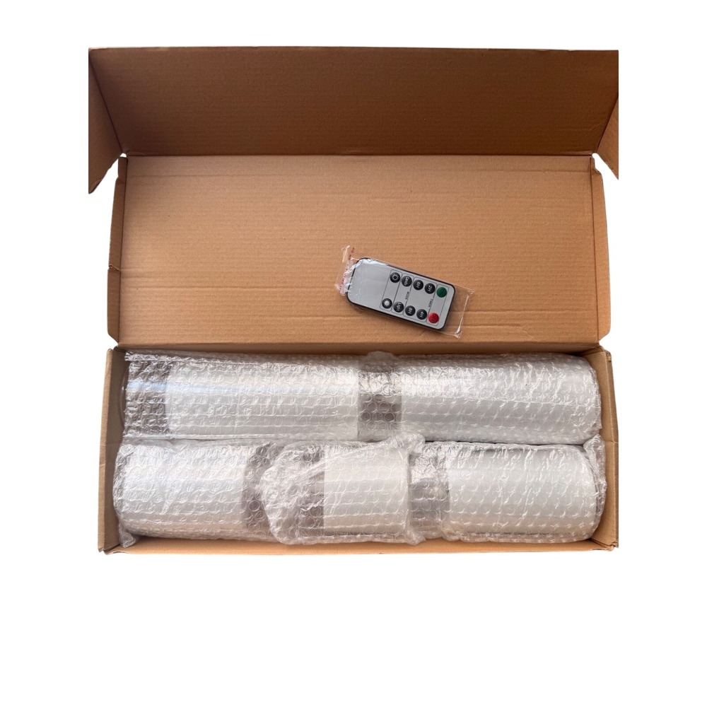 Flameless LED Candles Set of 5 White Plastic Battery Remote Timer